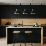 Cozinha planejada moderna na cor cinza chumbo com armários sob medida – projeto Art Closet