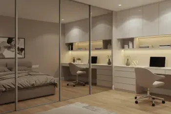 Quarto planejado moderno com armário espelhado sob medida no Tatuapé - Art Closet